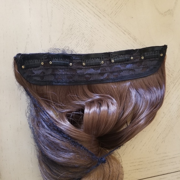 Dark Brown dark blonde One piece Clip in Extension